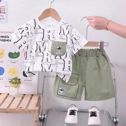 Clothing Sets Fashion Summer Kids Baby Boys Suits Cartoon Letter T-Shirt Shorts Casual Clothes Outfit Girls 2PCS/Set