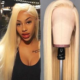 613# front lace chemical Fibre wig head cover matte high temperature silk half hand hook golden long straight hair