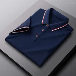 Men's Polos High End Brand Short Sleeve POLO Shirt 2024 Summer Light Luxury Silk Comfortable And Breathable Casual BusinessT-shirt