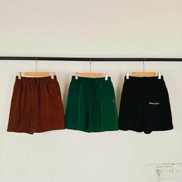 Green Black Sweat Shorts For Men Women Drawstring Breeches Shorts