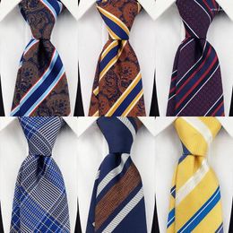 Bow Ties 8cm Mens Tie Multi Striped Patterned Fashion Man Necktie Neck Jacquard Woven Ascot Cravat For Gentleman Wedding Party