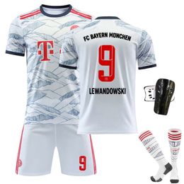 Soccer Jerseys Men's Tracksuits 2122 Bayern's Second Away Game Grey White No. 10 Sane Shirt 9 Levan Football Suit 25 Muller