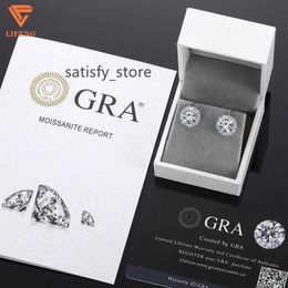 Fashion Jewellery 925 Sterling Silver Round Shaped Bling Studs Hiphop Iced Out VVS Moissanite Diamond Earrings for Men Women