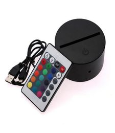 3D Illusion Night Light 3in1 RGB LED Lamp Bases Touch Switch Replacement Base for 3D 9D Table Desks Lamps6532819