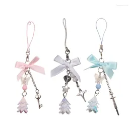 Keychains Butterfly Keychain Trendy Phone Jewellery Acrylic Material Bowknot Pendants