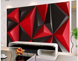 3D red and black geometric background wall modern wallpaper for living room modern wallpaper for living room9004283