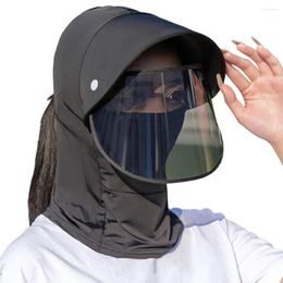 Wide Brim Hats Sunshade And Sunblock Hat Covering Face Veil Full-face Women's Outdoor Cycling Summer Sun Full Mask