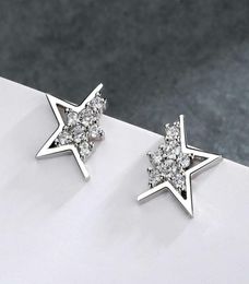 Trendy Korean Earrings for Girlfriend Student Party Birthday Jewelry Gifts 925 Silver CZ Zircon Star Small Stud Earring Bijoux4916700