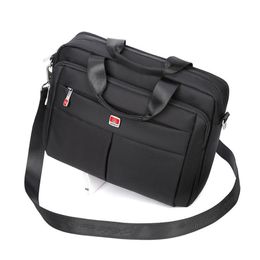 Wholesale- Portable 14 Laptop Bags Crossbody Briefcase Business Mens Bag Bolsas Homme Large Capacity Oxford Briefcases For Men 179s
