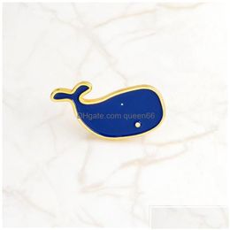 Pins Brooches Pins Brooches Shark And Whale Pin Animal Cute Tiny Lapel Men Women Backpack Hats Accessories Drop Delivery Jewellery Dhqf Dh2Fb