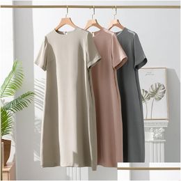 Basic Casual Dresses Oc 409M95 Womens Plus Size High Grade Mberry Silk Autumn Plump Clothing Youthf Temperament Drop Delivery Appar Dhdyf