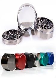 40mm 50mm 55mm 63mm Grinder Chromium Crusher Herb Grinders CNC Teeth Herbal Grinder Tobacco Presser Blue Silver Red Black Green4042438