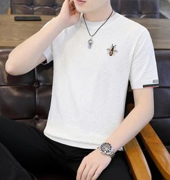 Camiseta masculina de designer masculina com letras imprimir mangas curtas camisas de verão homens solteiros tees asiáticos m-xxxl