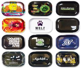 140MM180MM Metal Smoking Rolling Tray Tobacco Dry Herb Portable Metal Cigarette Rolling Trays Holder Wholesle2694516