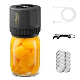 Electric Vacuum Sealer Kit with Opener for Mason Jar, Small Lightweight Vacuum Packing for Travelling, 1200mAh Battery Capacity