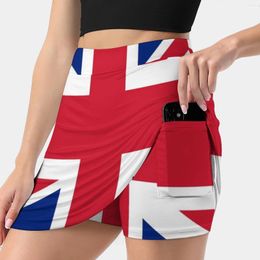 Skirts Union Jack 1960S Mini Skirt- Of British Flag Women's Skirt A Line With Hide Pocket Britain Great
