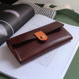 Wallets Luxury Clutch Bag Women Cowhide Leather Top End Quality Cell Phone Purses Vintage Hasp Organiser Long