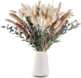 Decorative Flowers Natural Dried Pampas Grass Bouquet Boho Home Decor Fluffy Tails DIY Artificial Farmhouse Wedding Decoration