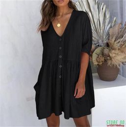 Women039s Swimwear Plus Size Cotton Beach Cover Up Women Tunic Summer Ladies Beachwear Sexy Swim Dress Swimsuit With Skirt Pare8922311