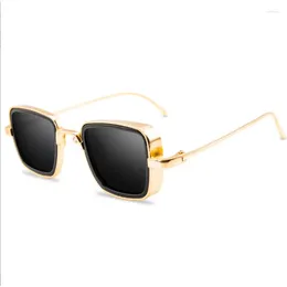 Sunglasses Small Steampunk For Men Women Classic Retro Square Metal Punk Sun Glasses Fashion Vintage Male Ladies Eyewear Shades