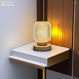 Lâmpadas de mesa LED Lâmpada de cristal Bateria de USB Night Bedroom Liberning Lighting Lighture Nordic Home Decoration Desk Light Light