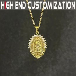 Pendants Women's Exclusive Fashion Necklace Diamond Inlaid Virgin Pendant Luxurious 18K Gold Plating Suitable For Daily Wear Gift