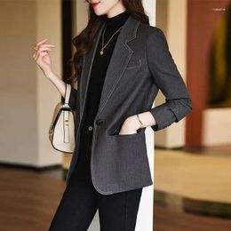 Women's Suits High-end Retro Blazer Women Temperament Leisure Denim Suit Jacket Spring And Autumn Slim Fashion Versatile Outwear Female Top