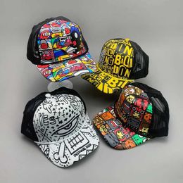 Ball Caps Hip Hop Street Graffiti Kpop Men Women Baseball Hats Cotton INS Cartoon Adjustable Breathable West Coast Skateboard Sport Caps T240429