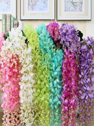 Artificial ivy flowers Silk Flower Wisteria Vine flower Rattan for Wedding Centrepieces Decorations Bouquet Garland Home Ornament 9254794