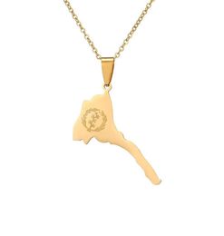 Pendant Necklaces Titanium Steel Eritrea Map Necklace For Women Fashion Goldsilver Colour African Female Clavicle Chain Choker Jew3245273