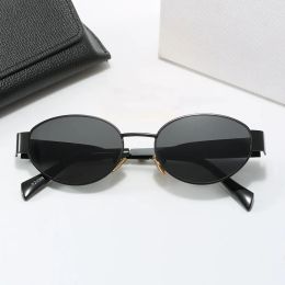 Designer For Man&Woman Classic Elliptical/Egg Shaped Fully Thin Metal Rectangle Sunglasses Beach Sun Glasses Retro Frame Design With Box