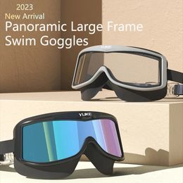 Large Frame Swimming Goggles Adults Professional AntiFog Waterproof UV Protection Sports Swim Eyewear Men Women Glasses 240418