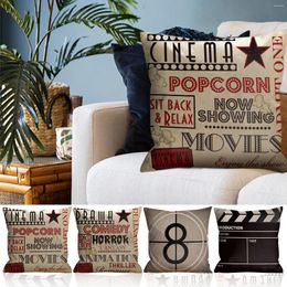Pillow 100 Pillowcase Movie Throw Covers Vintage Cinema Poster Design Cover With Old Fashioned Kids Satin