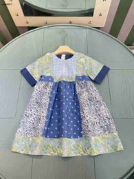 Popular baby skirt Multiple print splicing designs Princess dress Size 100-160 CM kids designer clothes summer girls partydress 24April