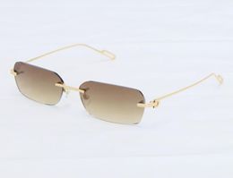 Latest Fashion Metal Large Square Styles Rimless Sunglasses 01130 Male and Female Sun Glasses Luxury Eyeglasses Fashion Designer O2894812
