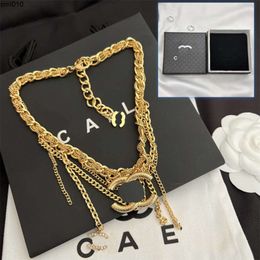 Boutique Gold Plated Chain Necklace Designer Original Pendant Luxury Style Girl Long Autumn/winter New Women Gift Ebmp
