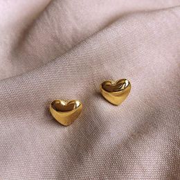 Stud Vintage Gold Colour Heart Earrings For Women Girls Stainless Steel Love Dainty Wedding Party Gifts HDE69 3128