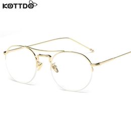 Whole KOTTDO 2017 Classic Retro Clear Lens Men Women Eyeglasses Frames Glasses Optical Metal Full Rim Glasses Transparent Spe8555965
