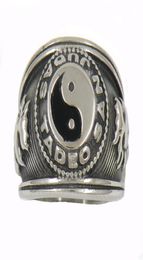 FANSSTEEL stainless steel vintage mens or wemens Jewellery SIGNET Chinese Taoism Ying yan symbol ring 14W1355661304713590
