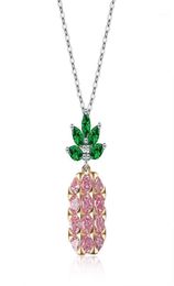 Chains 2021 Cute Fruit Pink Pineapple Pendant Necklace Crystals From Austrian Fashion Wild Fine Jewellery For Women Party4345727