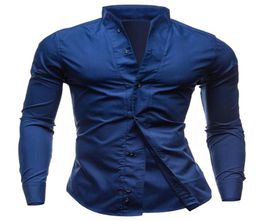 Wholesale- Gen Mens Long Sleeve Button Front Shirts Clearance Slim Fit Tee3590962