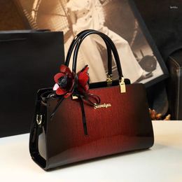 Evening Bags Original Luxury Patent Leather Bag Women's Classic Large Capacity Design Tote Elegant And Noble Handbag