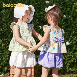 Clothing Sets Balabala Toddler Girl Short-Sleeved Suit Summer Sweet And Fashionable