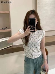 Women's T Shirts T-shirts Women Floral Daily Cute Korean Style Sexy Sweet Summer Shinny Casual O-neck Fashion Cosy Beach Temperament College