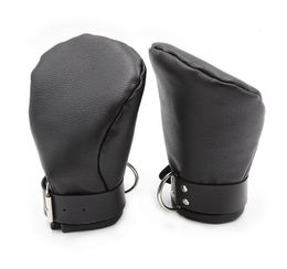 camaTech PU Leather Padded Mittens Soft Puppy Mitts Hand Bondage BDSM Dog Palm Fist Gloves Restraint Aduld Game For Couple Y1912072103699