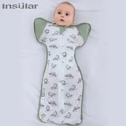 Blankets Insular Sleeping Bag For Born Cotton Baby Swaddling Cartoon Sleeveless Parisac Bedding Muslin Anti-kick Jumpsuits 0-18M