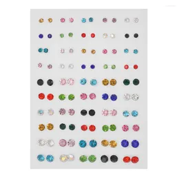 Stud Earrings Boheimian Different Size Multi-style Colourful Rhinestone Geometric Set For Women Plastic Jewellery Gifts