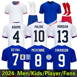 24 25 Copa America Cup soccer Jersey PULISIC MCKENNIE ERTZ ALTIDORE PRESS WOOD MORGAN LLOYD 2024 America Football Shirt United States Camisetas USA USMNT Men Kids Kit