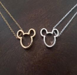 10PCS Cute Simple Mouse Necklace Cartoon Animal Character Miki Mouse Ears Head Face Silhouette Necklaces for Kids Baby Girls9390415