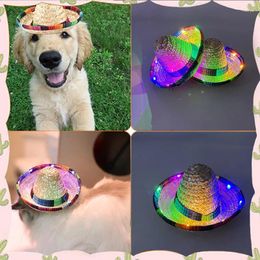 Dog Apparel Mini Straw Sombrero Hats Mexican Lovely Sun Hat Funny Party Pet Costume Po Prop For Dog/Puppy/Cat/Kitty